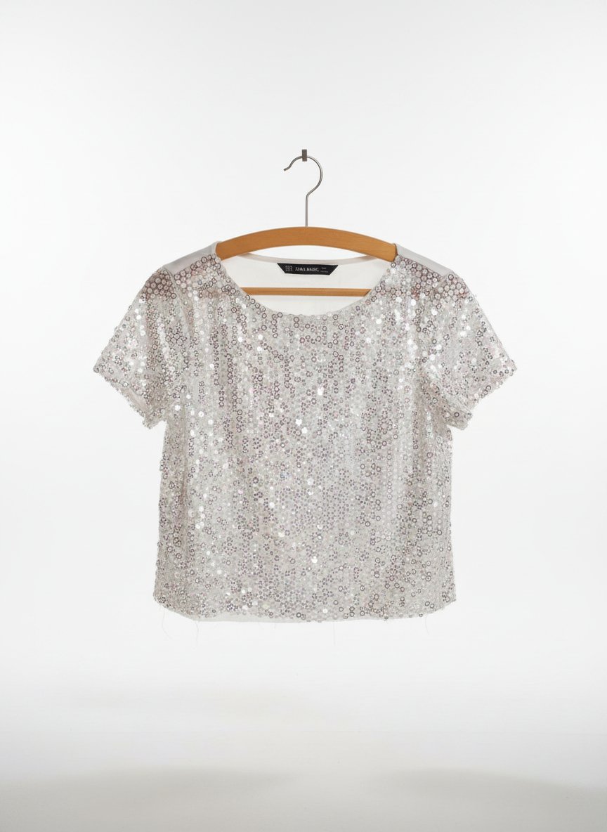 T shirt paillettes zara 