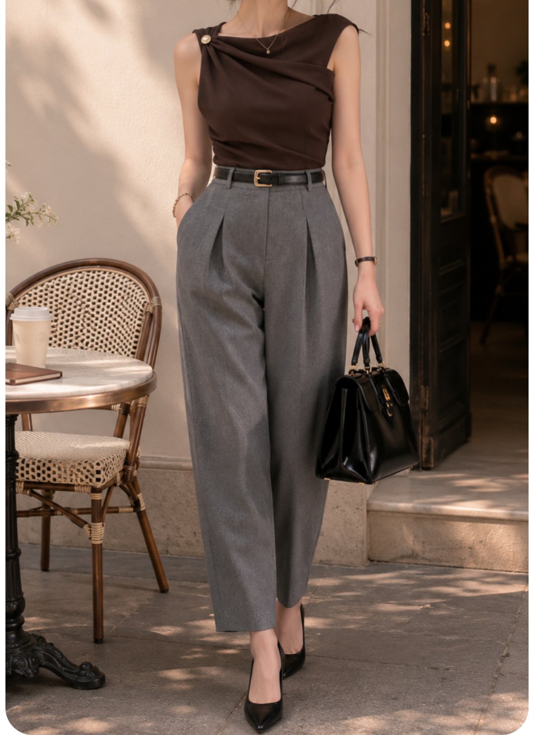 Pantalon gris chic 