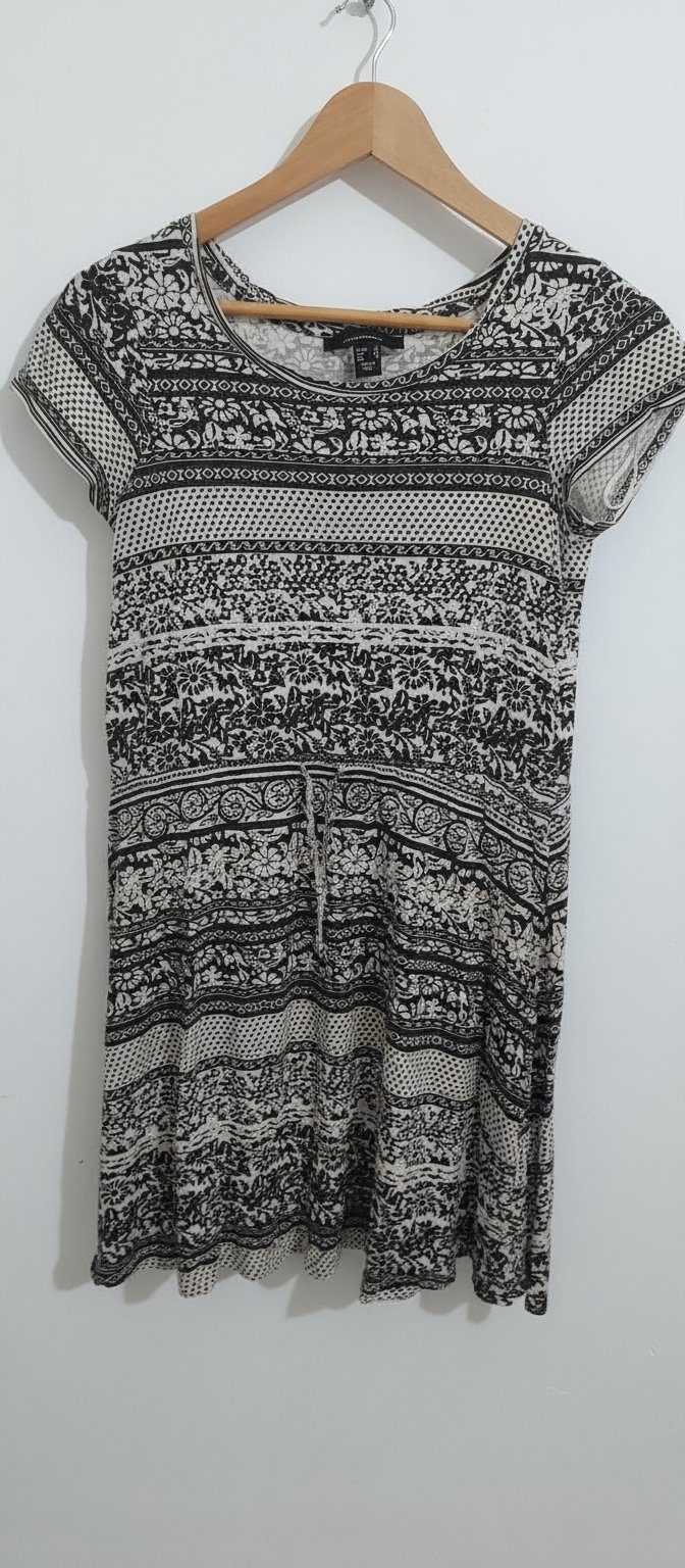 Robe noir/blanc coton 