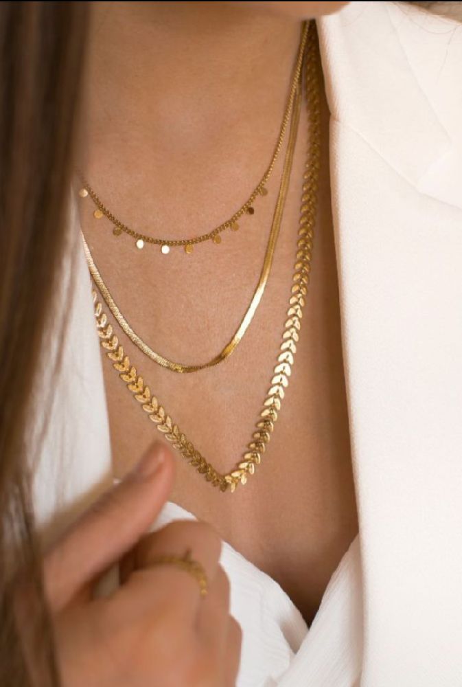Collier double feuille de laurier