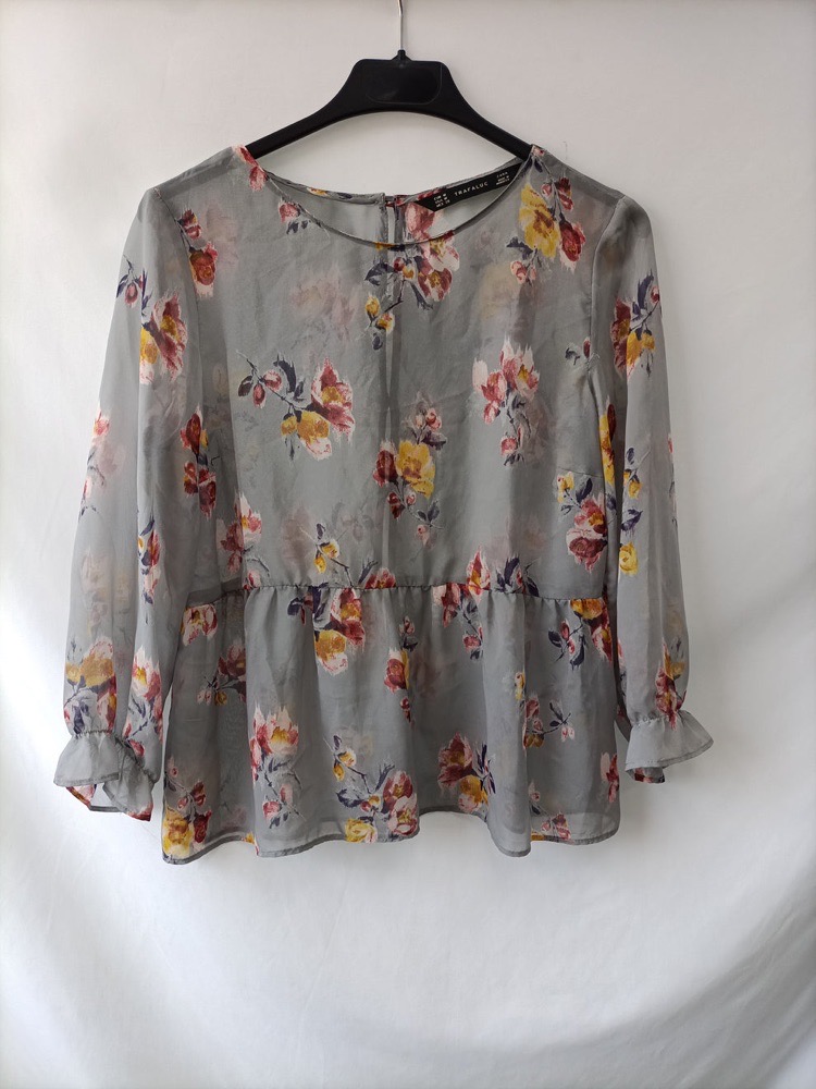 Chemise gris florale ZARA