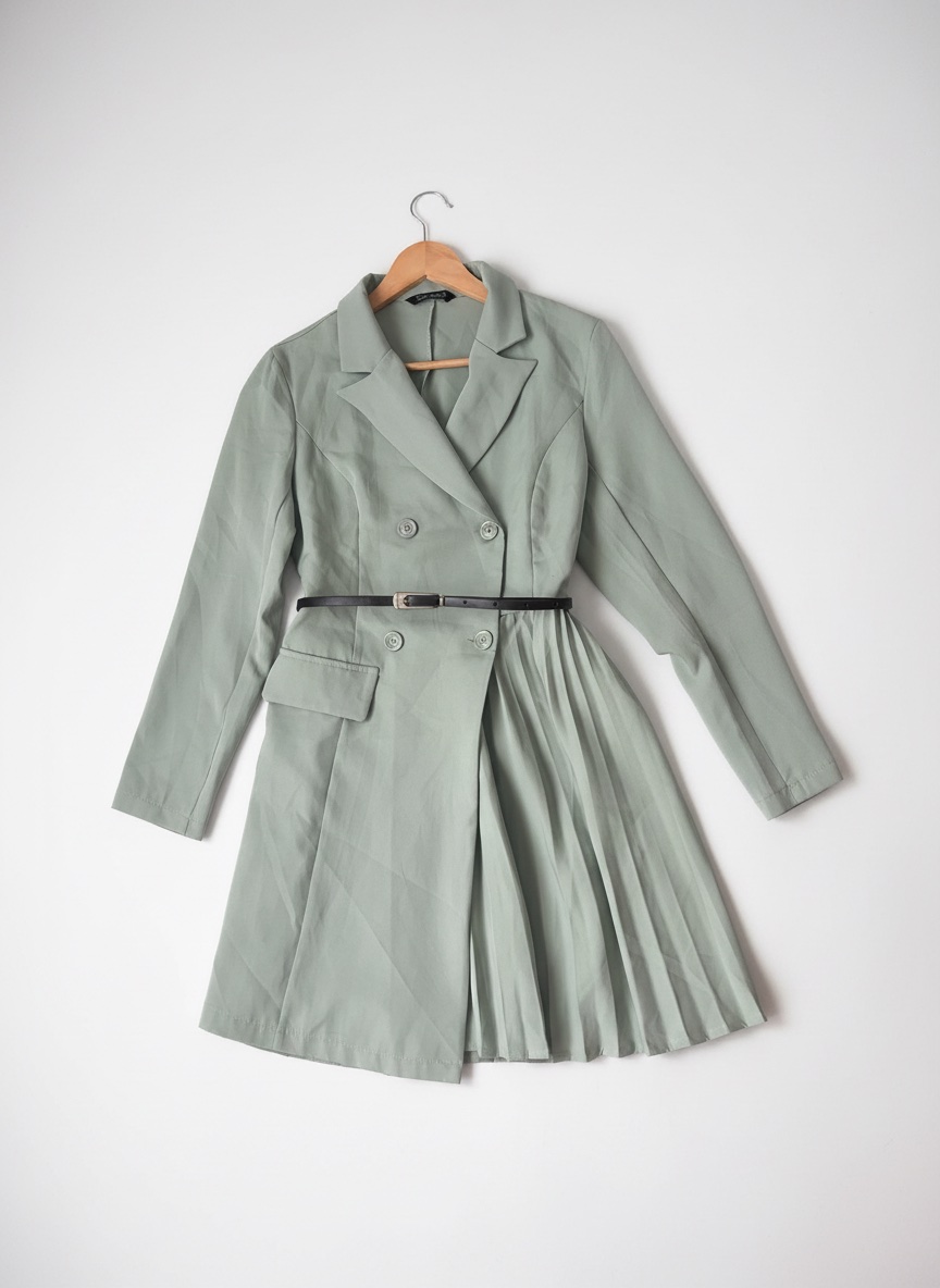 Robe blazer chic avec détail plissé