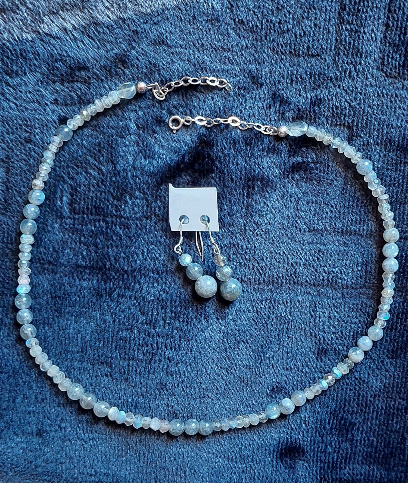Joli set Labradorite Grise en argent ❤️ أحجار كريمة 💎✨️