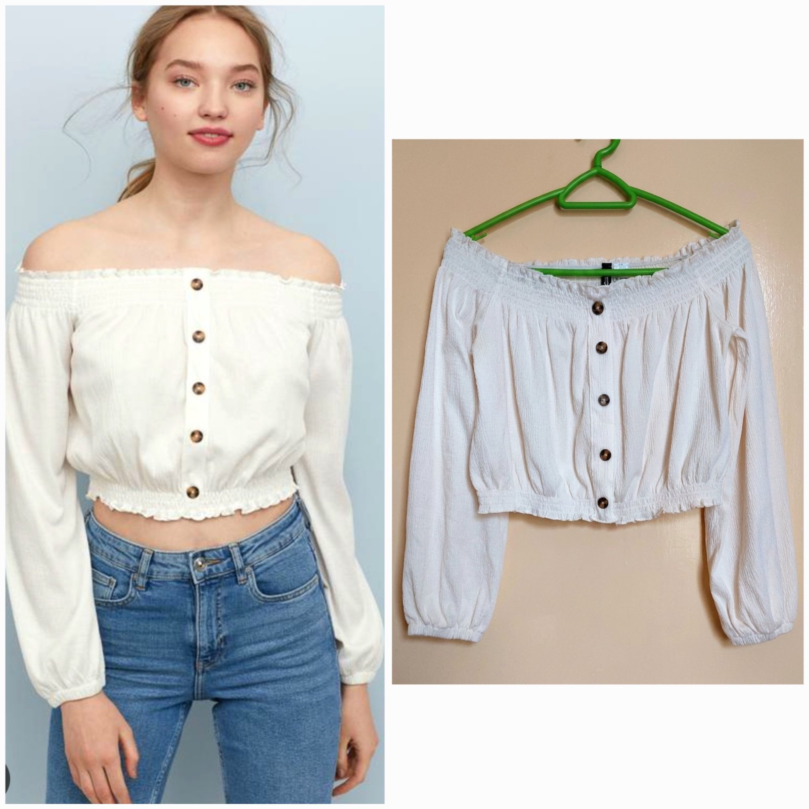 Top off the shoulders blanc cassé 
