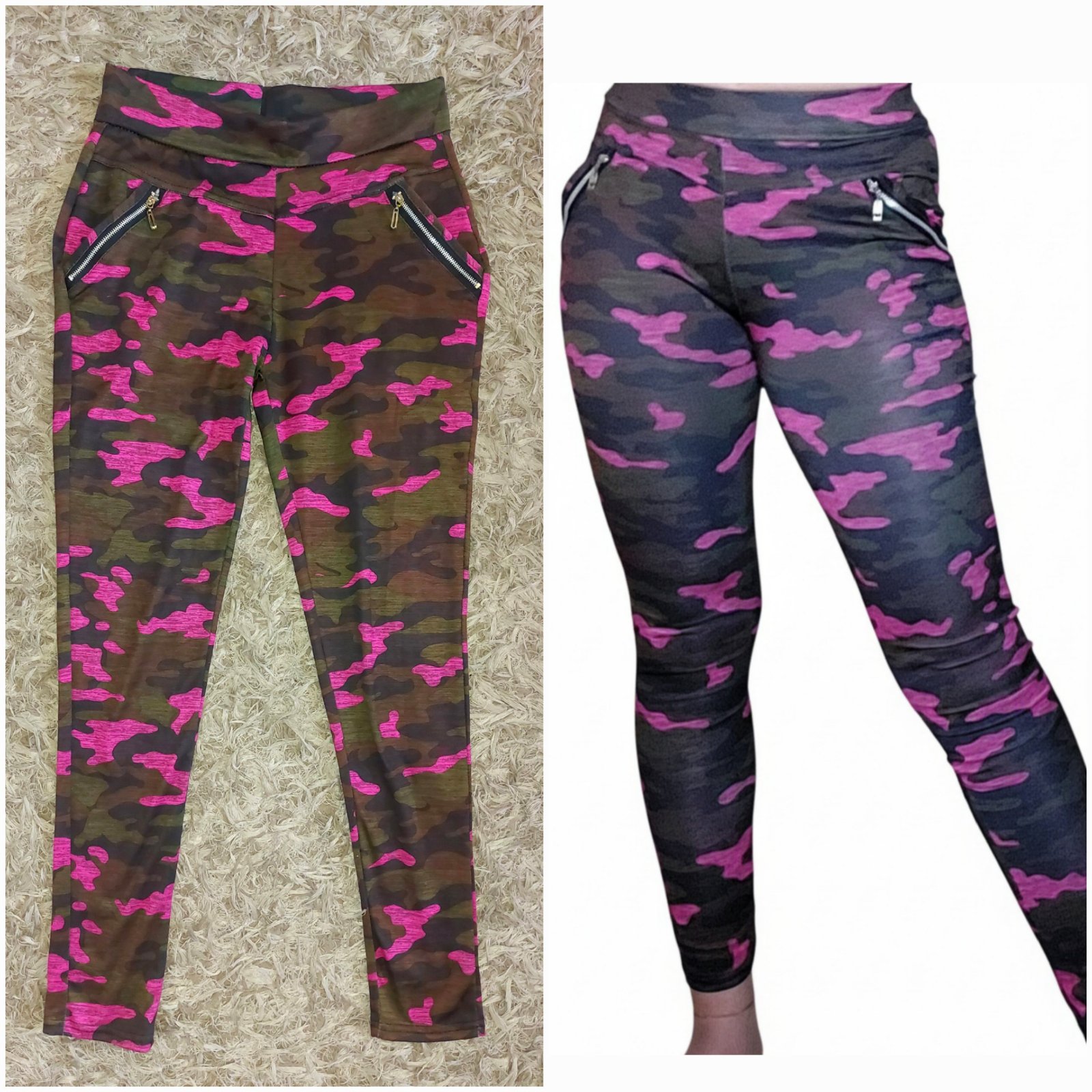 Legging vert et rose fuschia ✨️