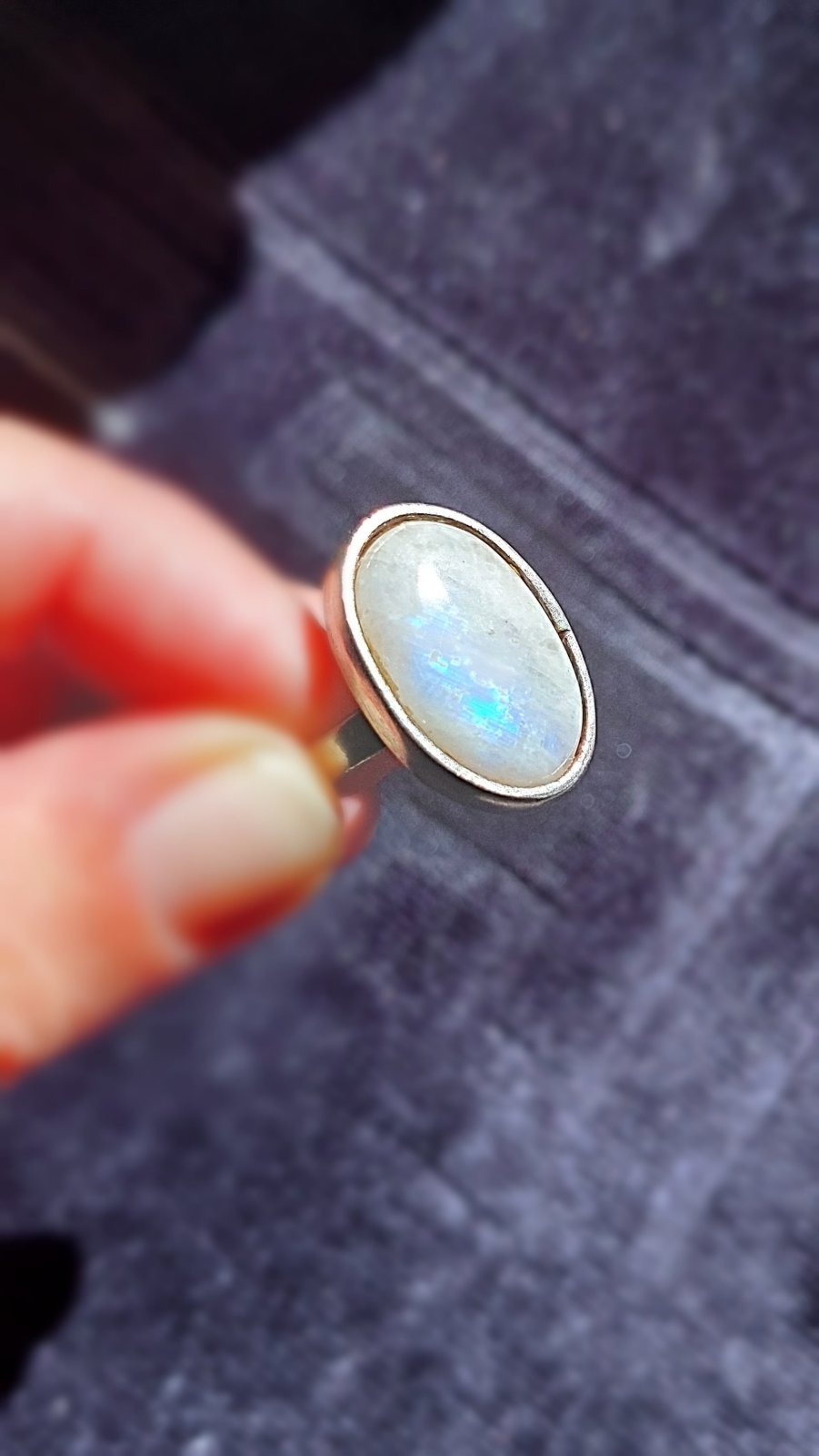Bague en argent et Pierre de Lune ❤️ أحجار كريمة 💎✨️