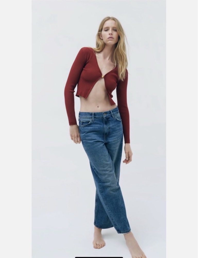 Zara cardigan برقندي neuf