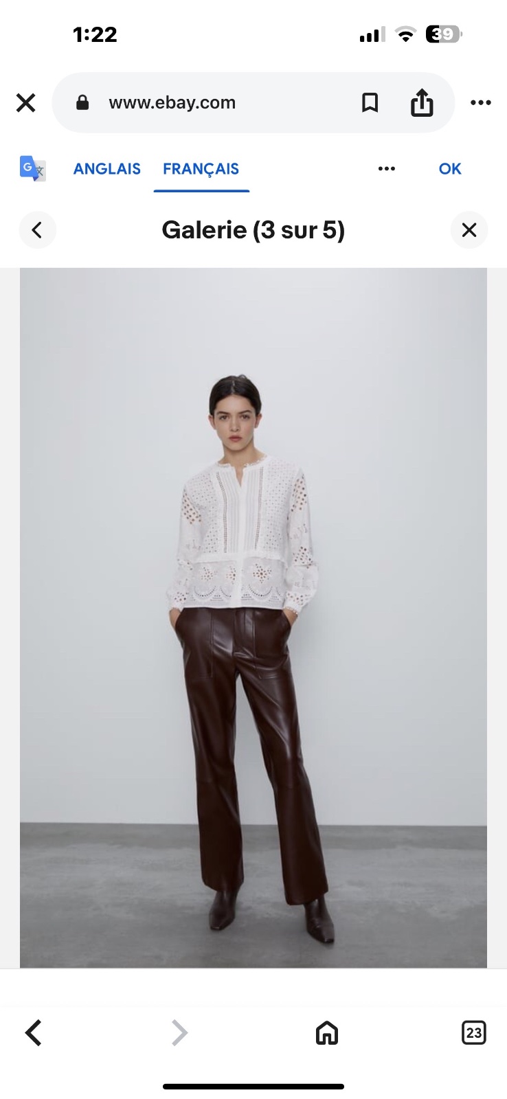 Zara chemise a broderie ajouré neuf