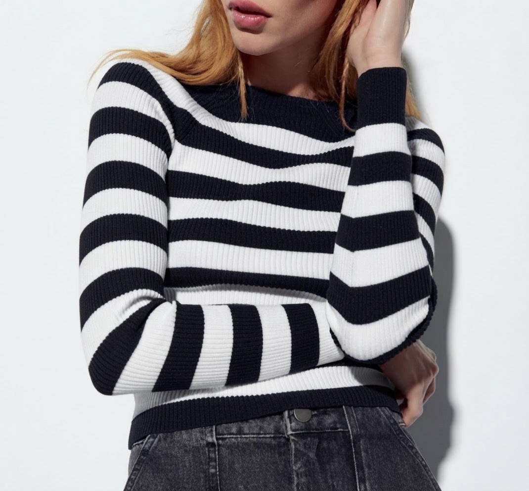 Zara pull rayé stylé neuf