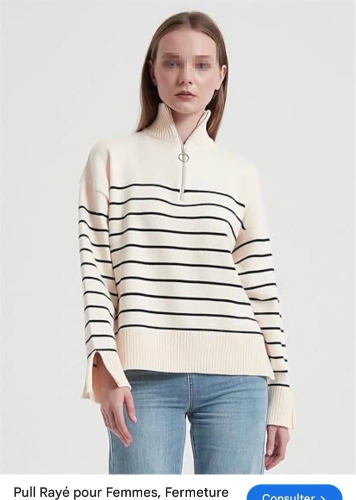 Zara pull rayé over neuf