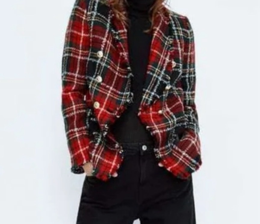 Zara blazer en tweed double boutonnage neuf