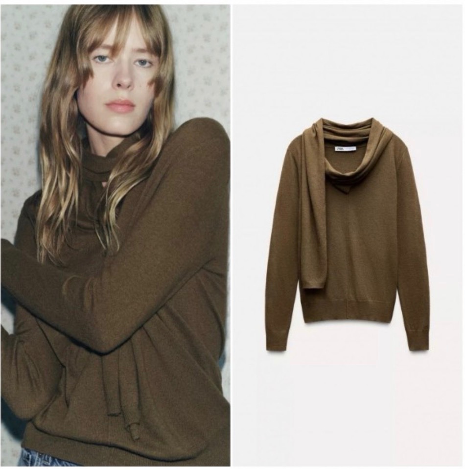 Zara pull en maille a echarpe neuf