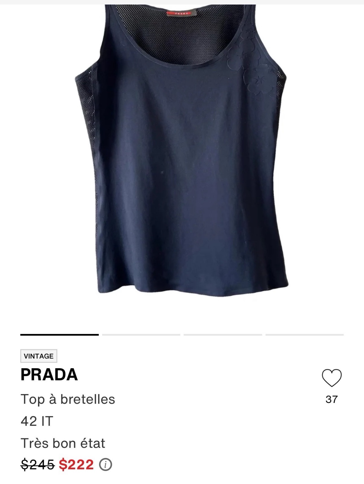 Prada top a bretelle neuf