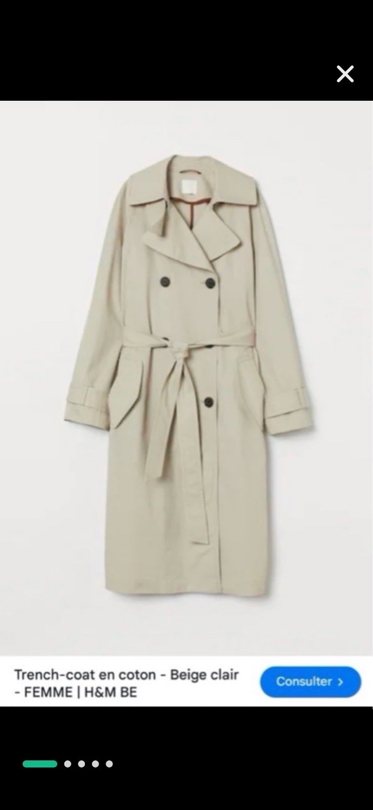 H&M trench coat double boutonnage neuf