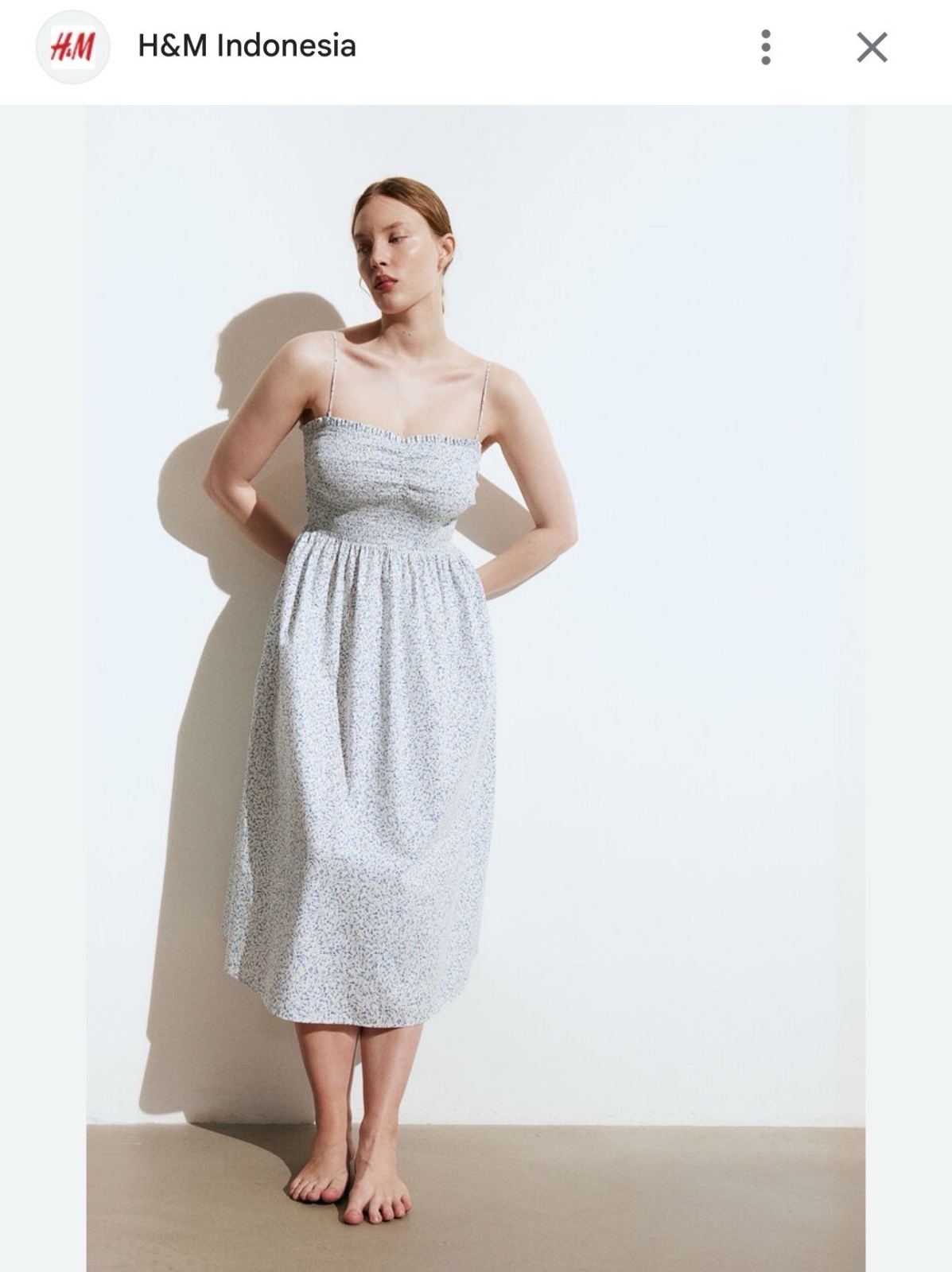 H&M midi dresse smoqué neuf