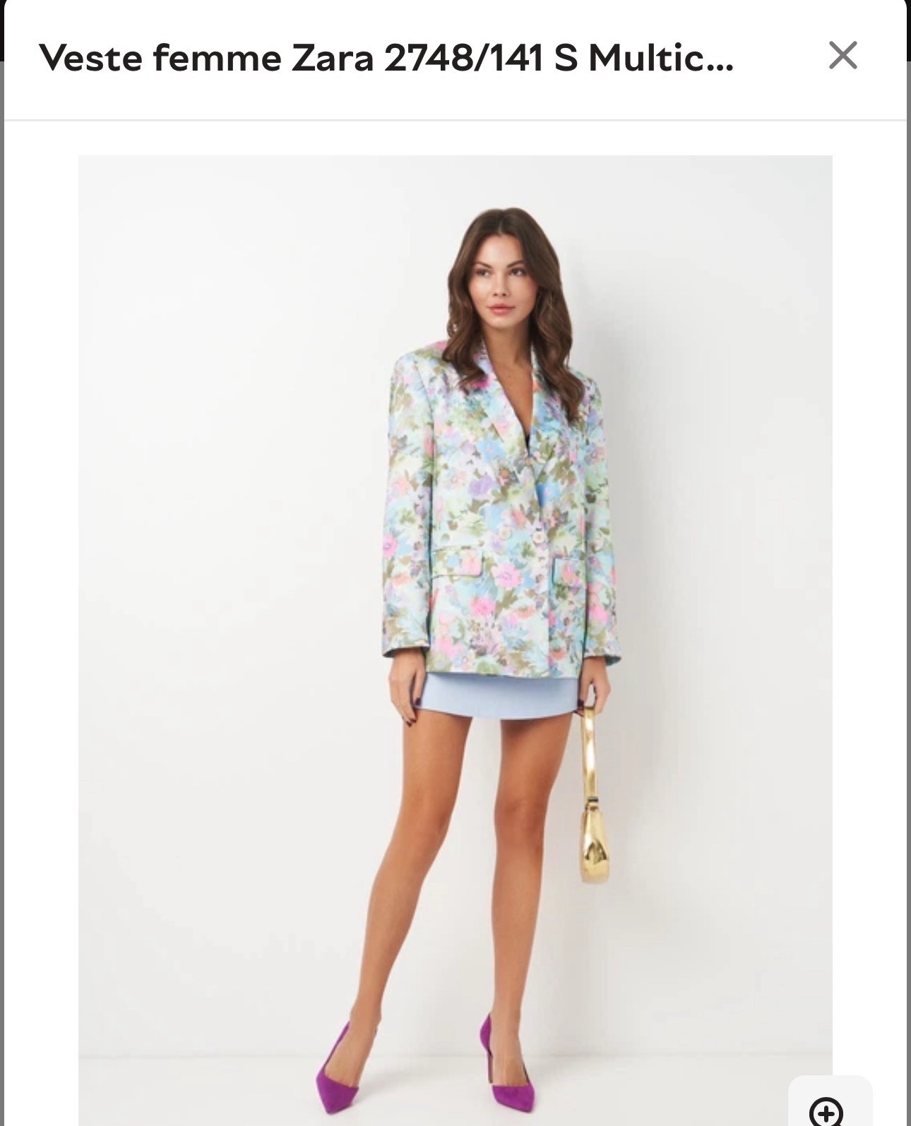 Zara blazer floral satiné neuf