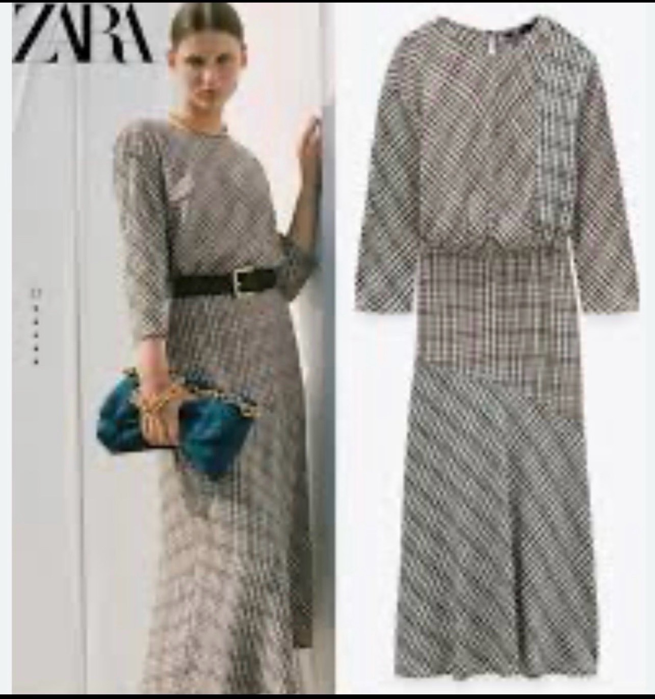 Zara robe a carreau neuf