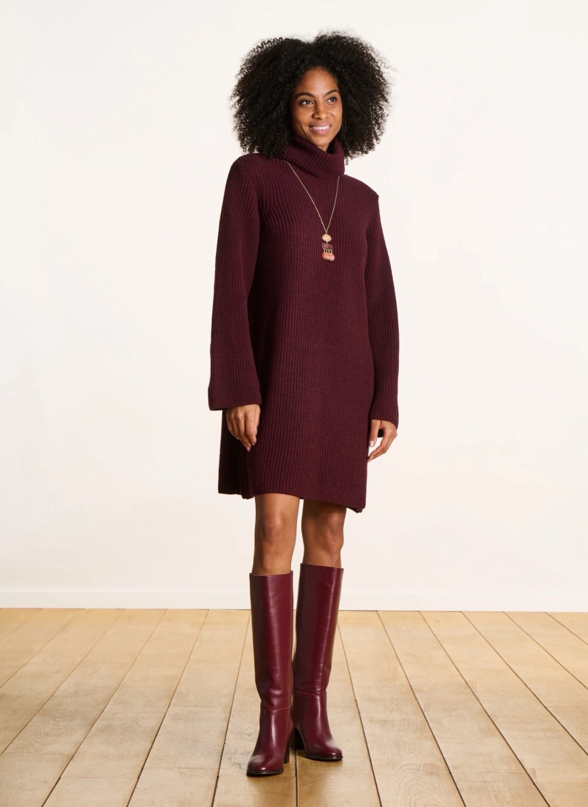 Massimo Dutti robe midi برقندي neuf