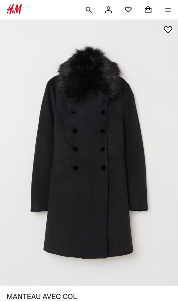 H&M manteau double boutonnage neuf