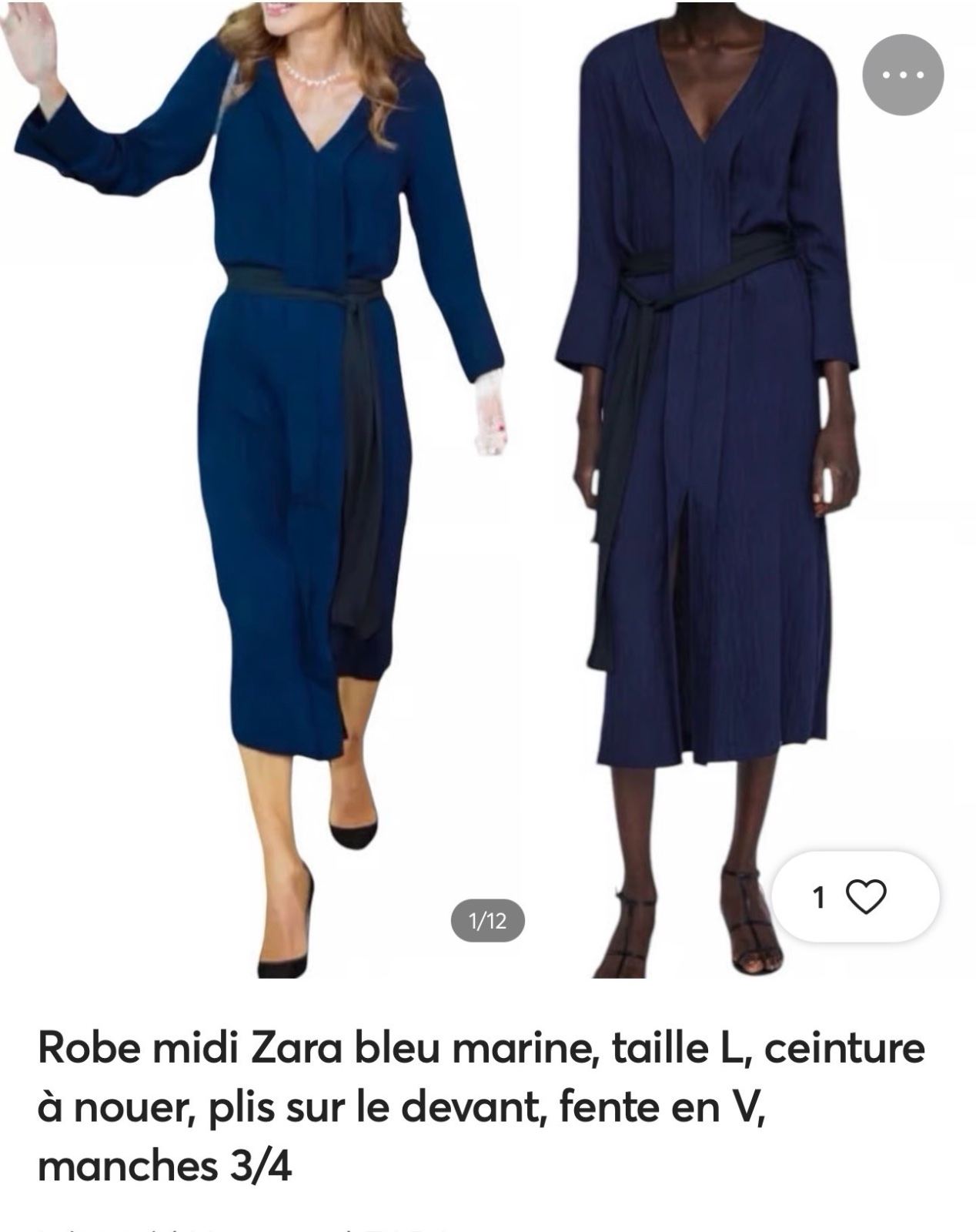 Zara midi dresse ceinture a noué  plis sur le devant neuf