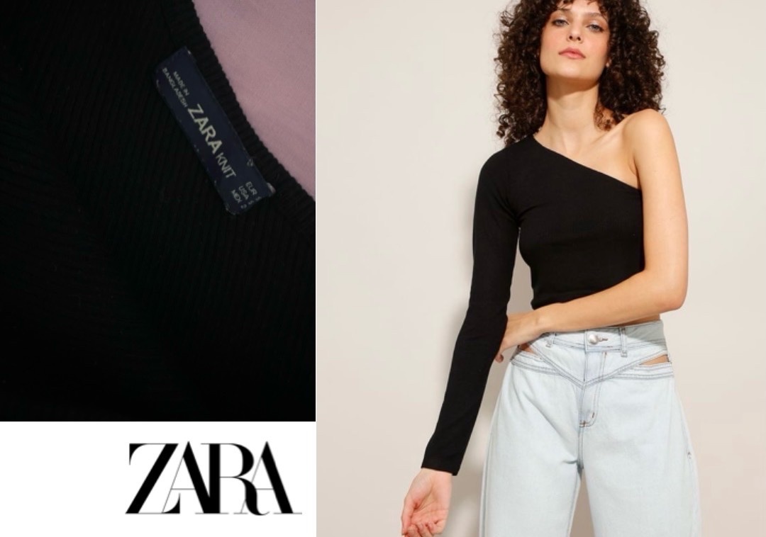 Cropped je m'on fous zara taille s🖤✨