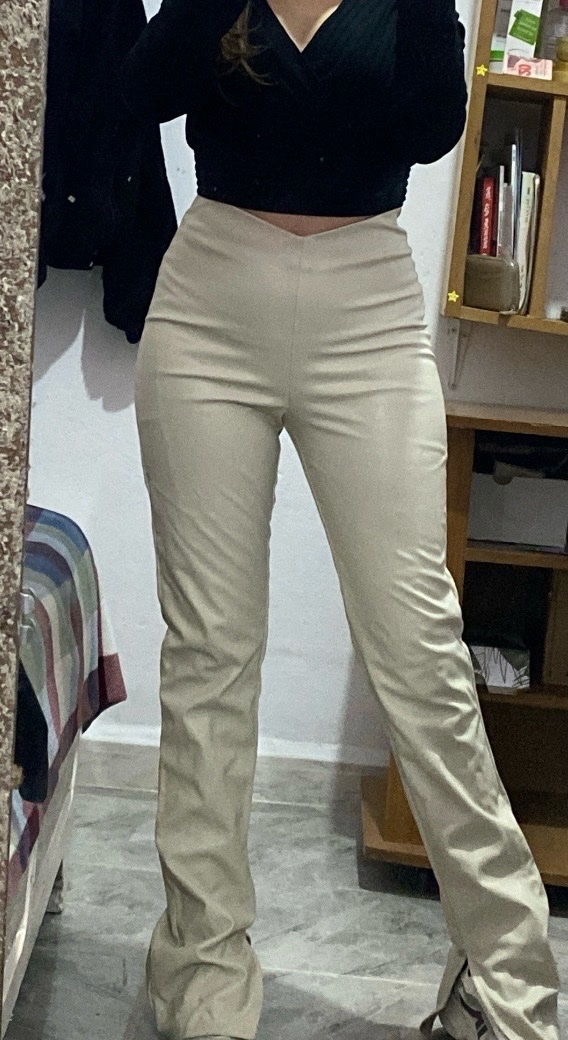 Legging flare en simili cuir h&m