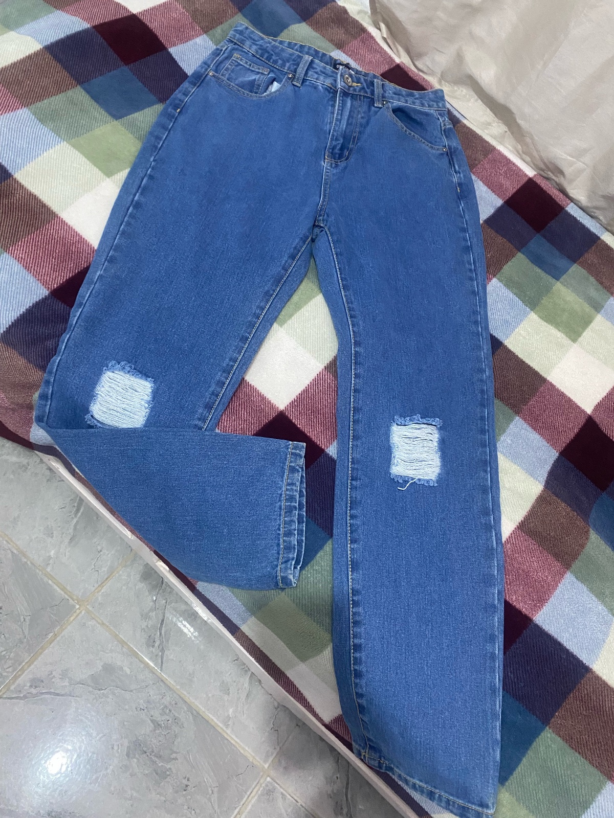 Pantalon boohoo super taille haute coupe stright neuf