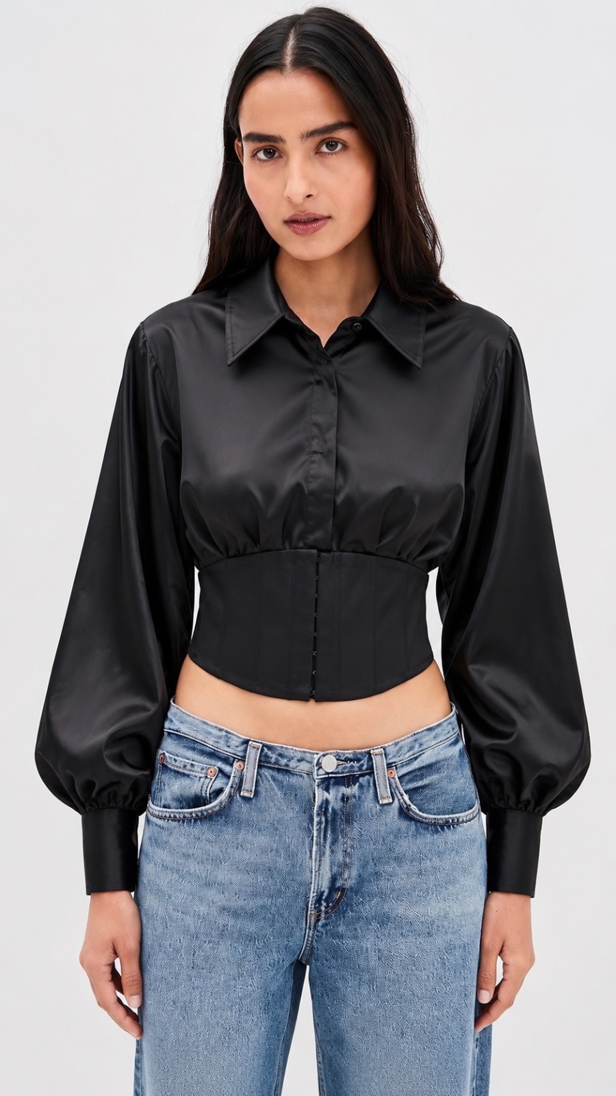 Chemise courte style corset taille L