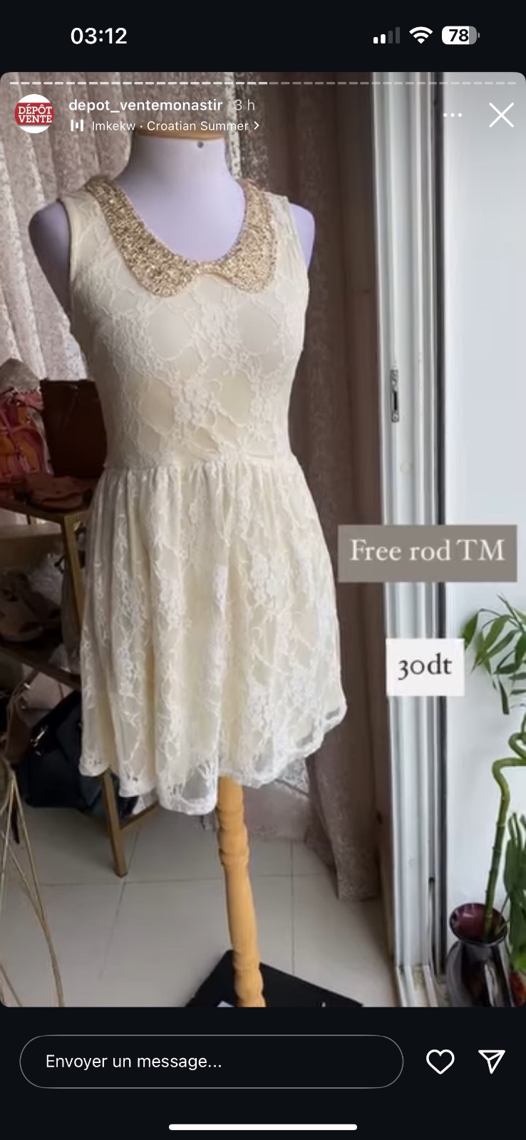 Robe courte soiré 