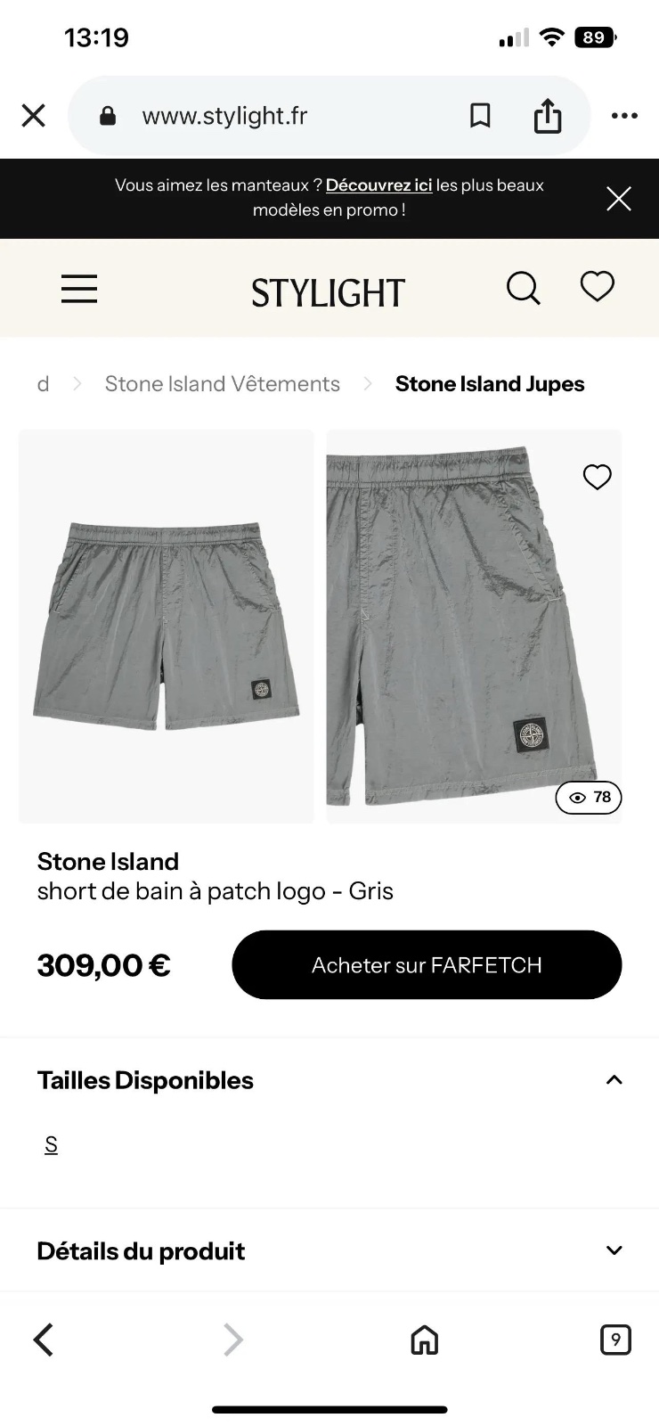 Stone island jamais porte