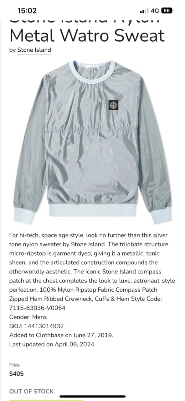 Stone island jamais porte