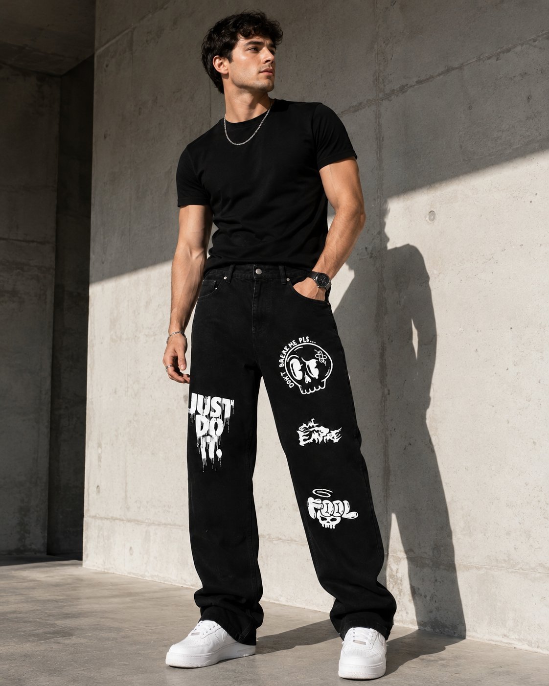 Pantalon noir pour homme 