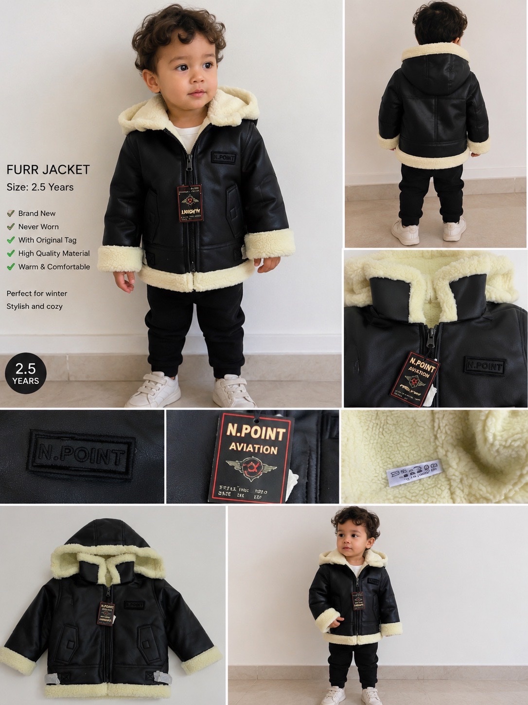 🧥 Veste Aviateur Enfant – 2,5 Ans | Neuve avec Étiquette