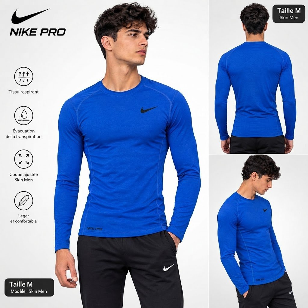 T-shirt sport Nike Pro+t-shirt sport gratuit 