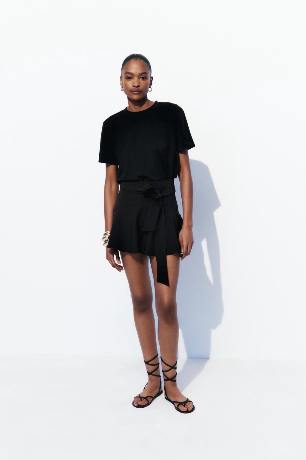 Jupe-short noire zara 