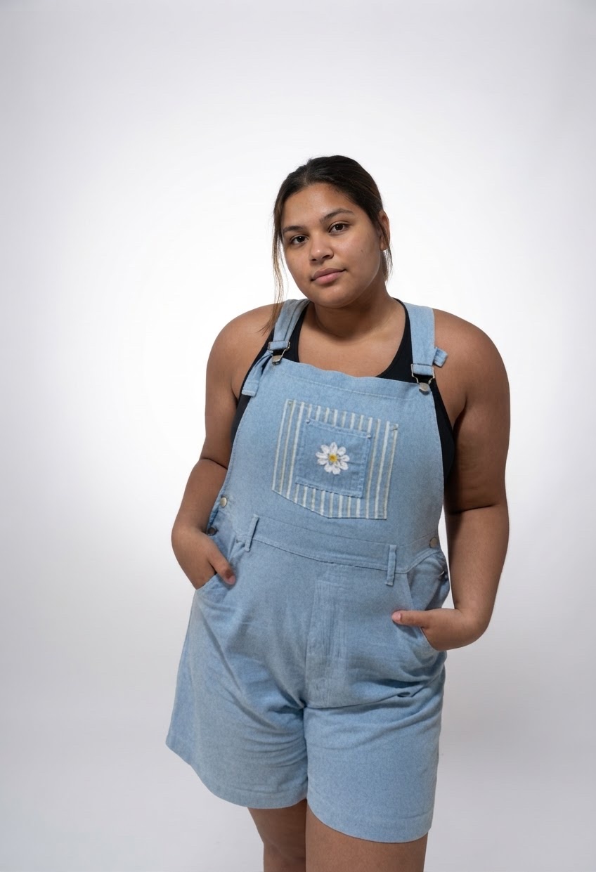Saloupette short bleu ceil