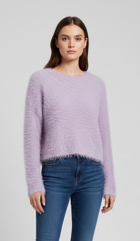 Pull Maille Poilue OVS Parme Clair - Taille 36