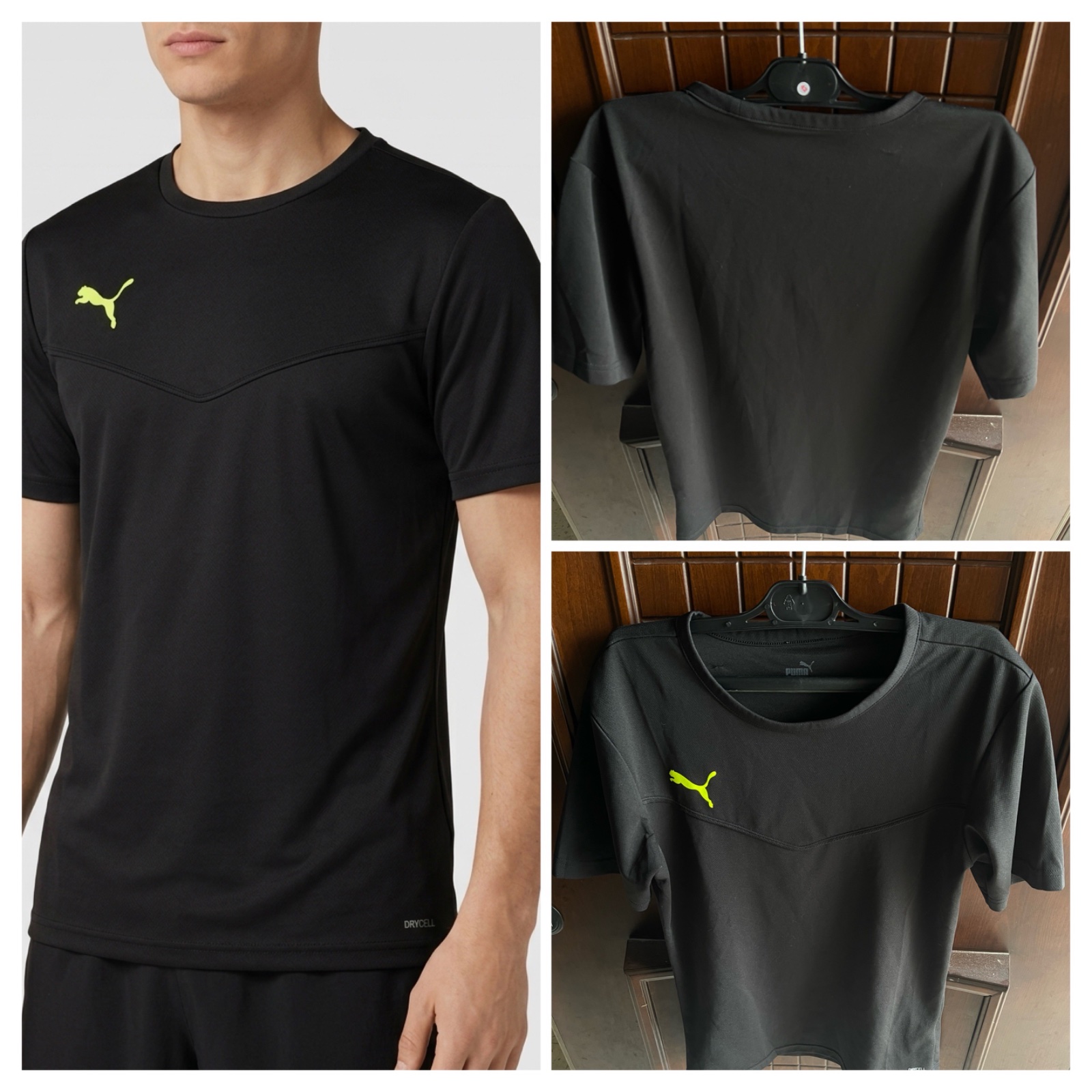 🔥T-shirt de Sport Puma DryCell – Noir & Jaune Néon🔥