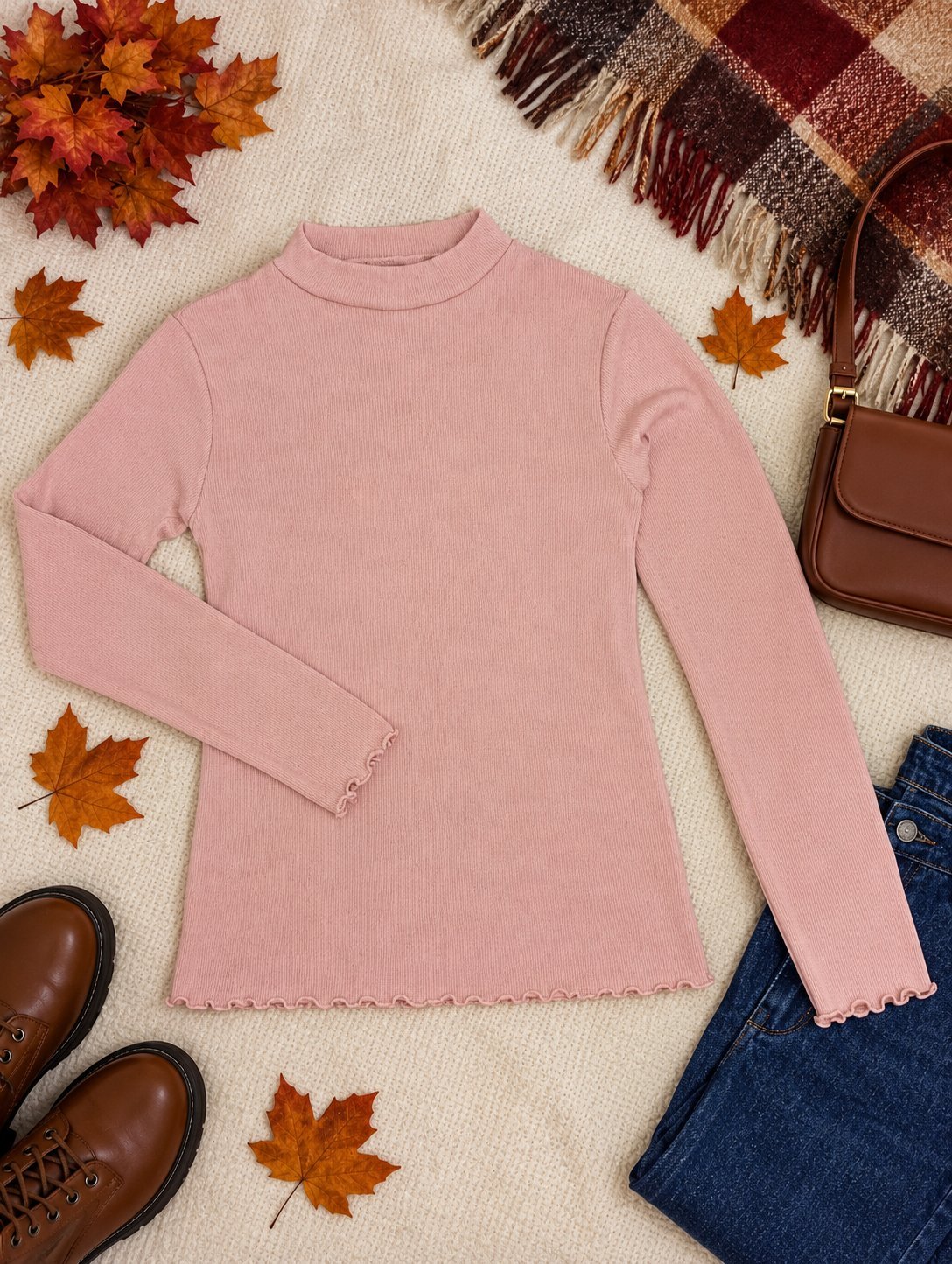 Pull rose poudré côtelé🌸💕