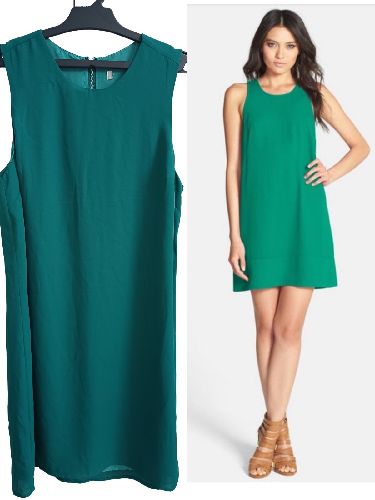 Green shift summer dress 
