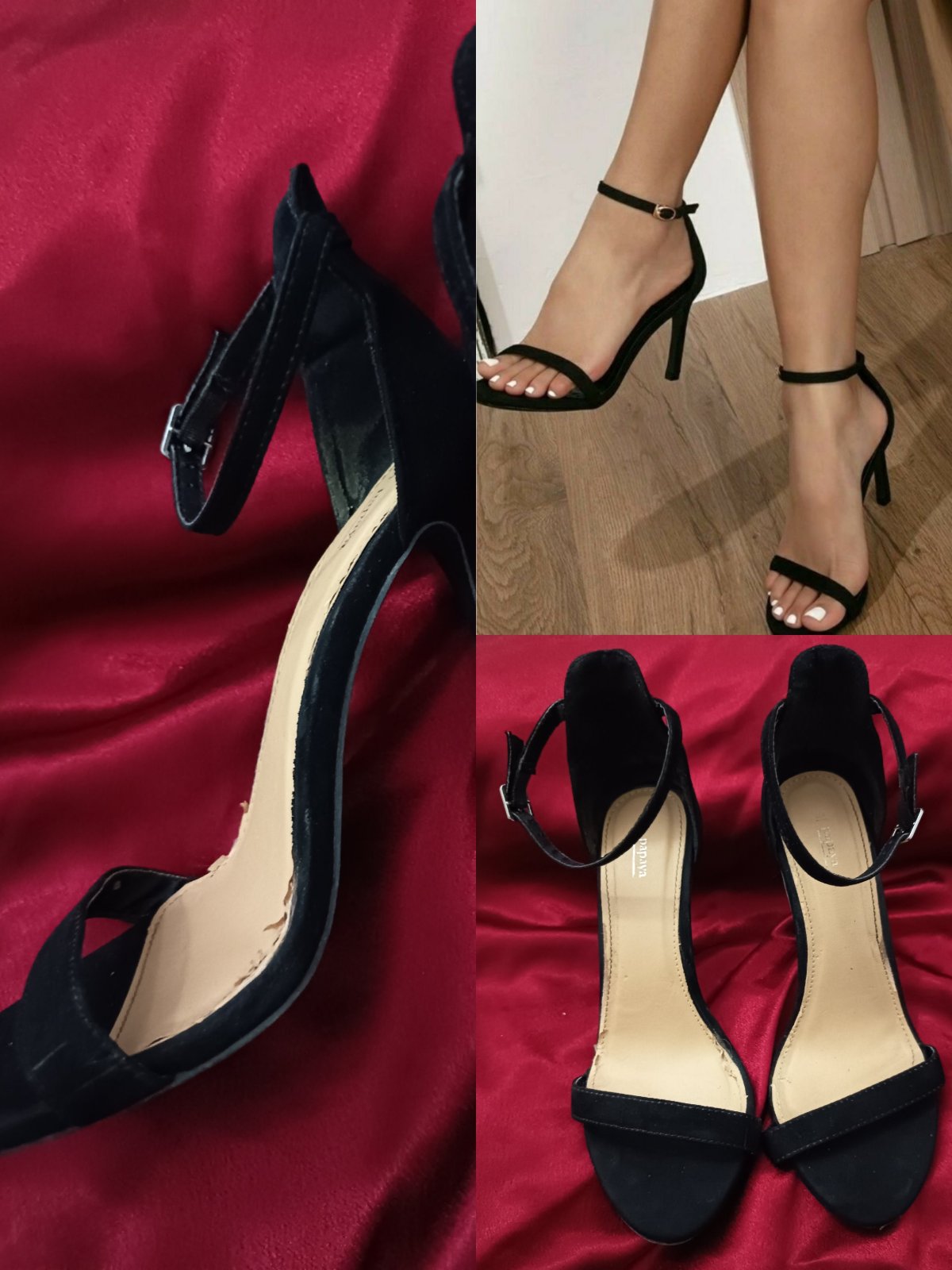 Black Stiletto high-heel Sandals 👠✨