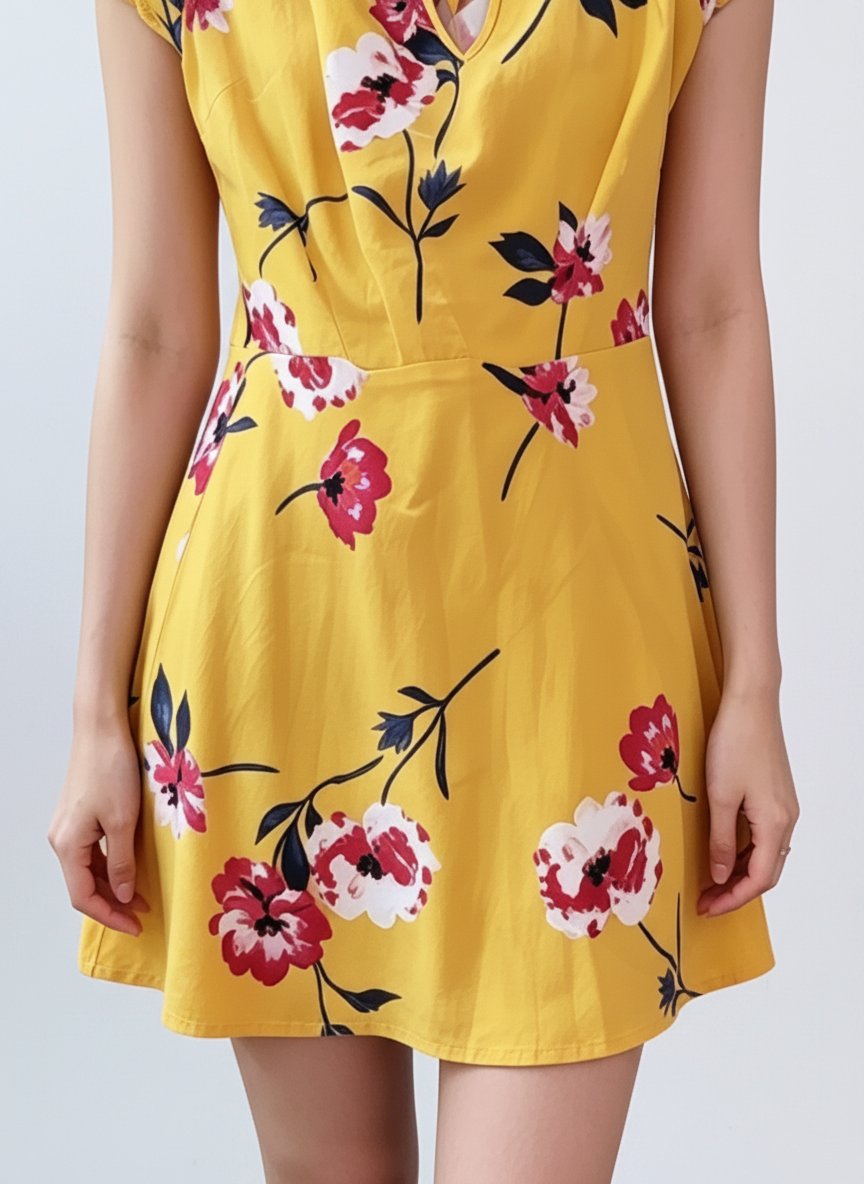 Robe jaune fleuries 