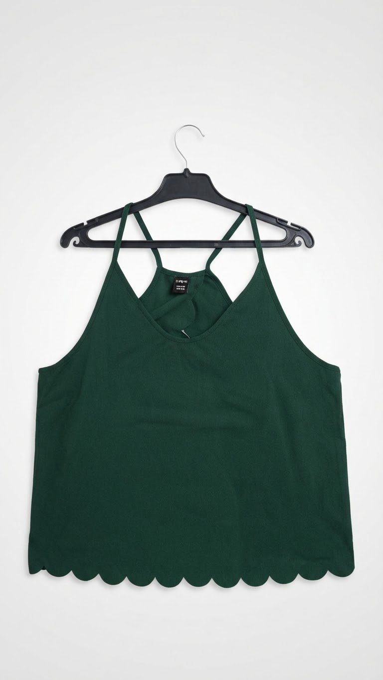 💚 Top à bretelles couleur vert émeraude, signé SHEIN, taille L.