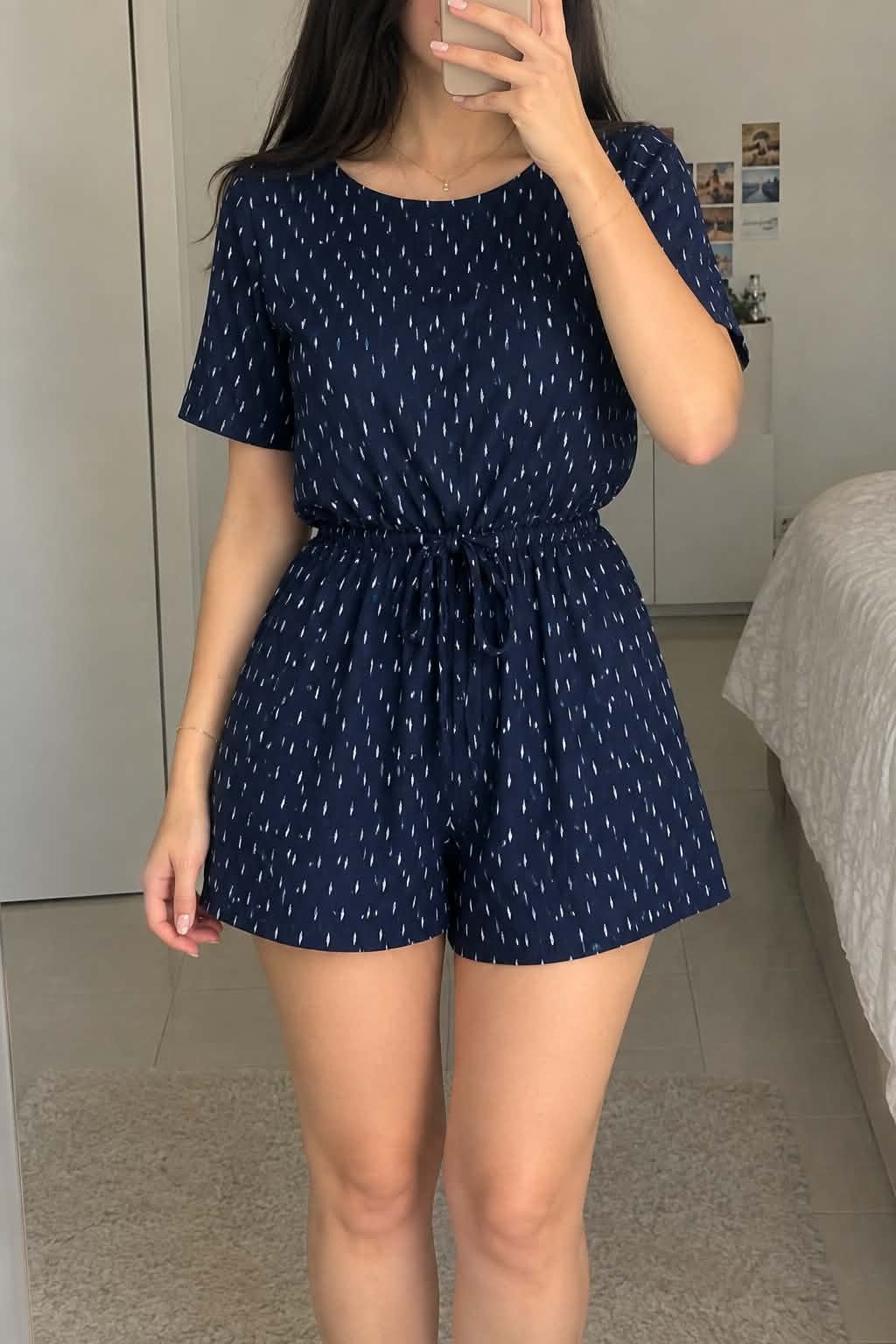 Combishort bleu marine à imprimé blanc 🤍