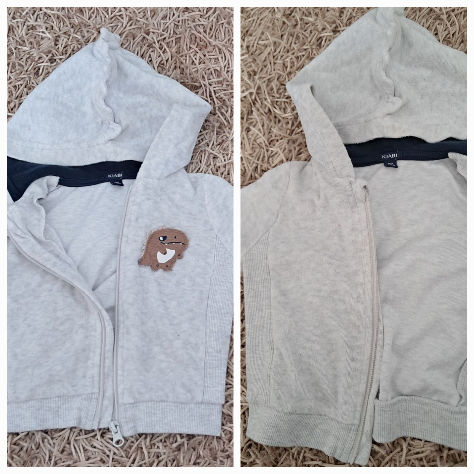 Capuche grise de la marque Kiabi taille 18 mois