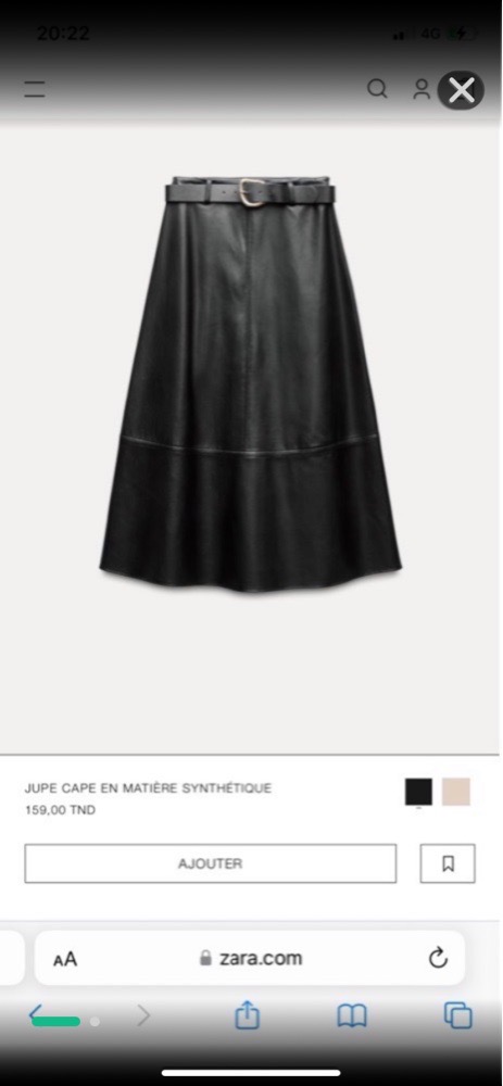 Jupe cuir Zara Neuf 