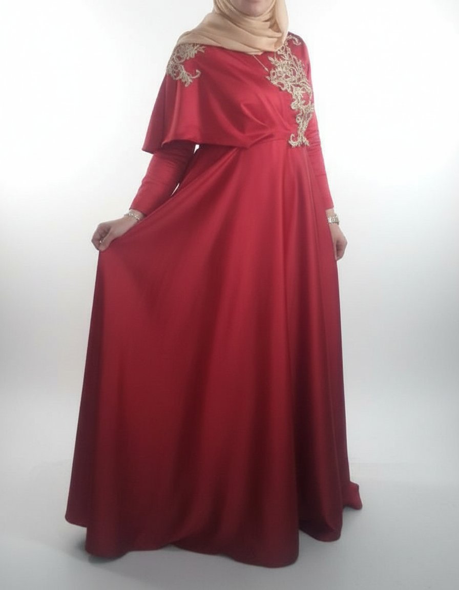 Robe soirée longue brodée à la main 