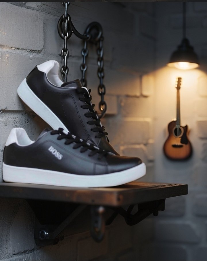 CHAUSSURE BOSS ROCK STEP DECONTRACTE 100% CUIRE NOIRE POINTURE 40