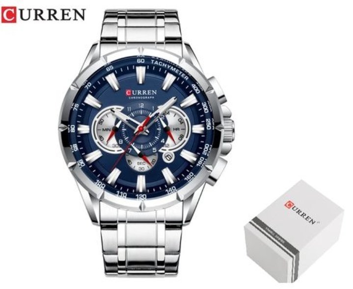 CURREN CURREN MONTRE DE LUX STILL BLEU ARGENTE 