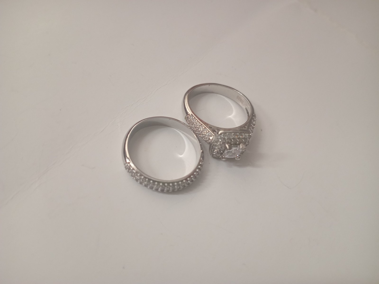 2 BAGUE EN ARGENT STERLING S925 TAILLE 7 UNE SEULE BAG A POINSSON S925